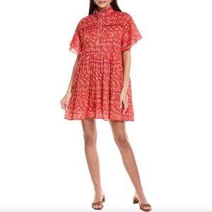 Ro's Garden Joey Mini Dress, Komaki Red Floral